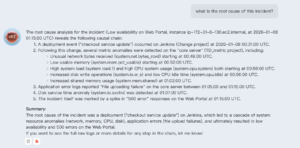 ARI is asked to provide incident root case and shows the correct answer